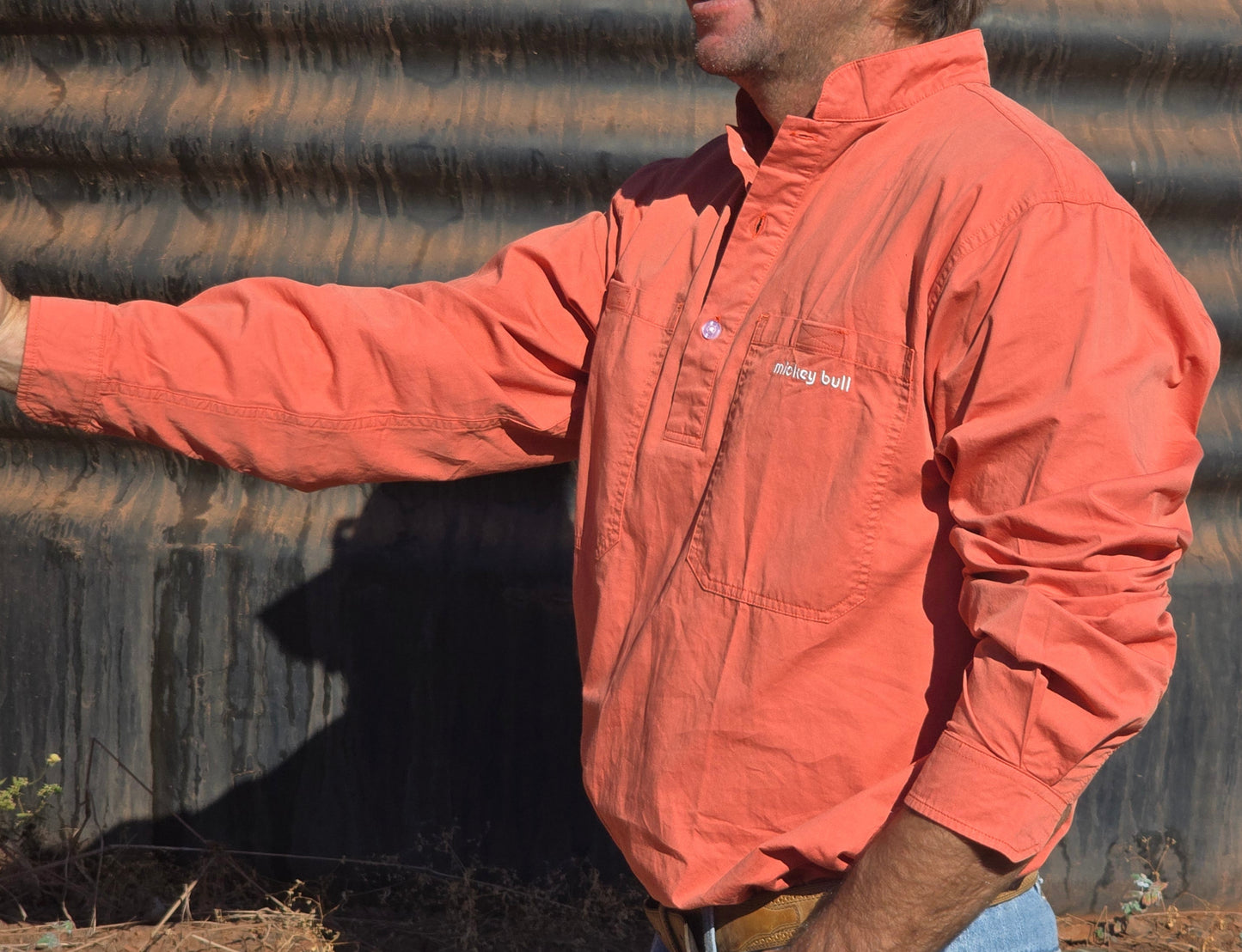 Mickey Bull Daylight Work Shirt Mens Red Brick